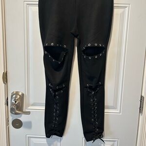 Soft Suede Leggings with Laces
